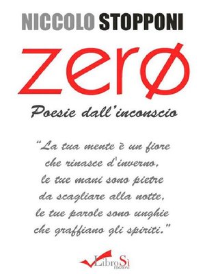 cover image of Zero. Poesie dall'inconscio
